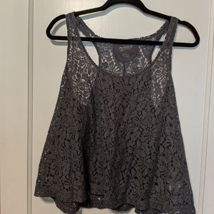 ✨BUNDLE 3+ tanks for $5 each!! Gray shimmery laced tank